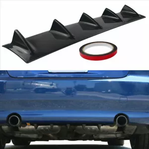23" 5 Fin Race Car Universal Rear Bumper Lip Air Diffuser Gloss Black Spoiler - Bild 1 von 12