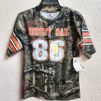 Camiseta Mossy Oak Youth XL 14-16 verde camuflagem SS Break Up Infinity 86 logotipo - Imagem 1 de 4