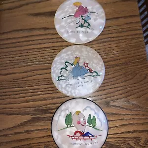 Vintage Peter Watson's Studio Reversed Hand Painted Set Of 3 Nursery Rhythm-5” - Picture 1 of 9