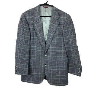 Dillards Hart Schaffner Marx Wool Plaid Blazer Suit Sport Coat 44 x 31 - Picture 1 of 8