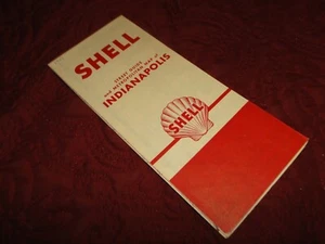 1950's Vintage Shell GAS & OIL STREET/ROAD Map of Indianapolis IND.D-19 - Picture 1 of 5