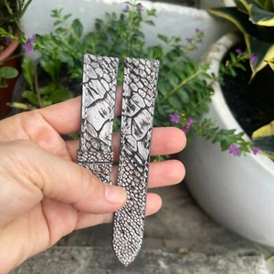 26m 24mm 22mm 21mm 20mm 19mm 18mm 16mm Gray Ostrich Leather Watch Strap Band - Picture 1 of 15