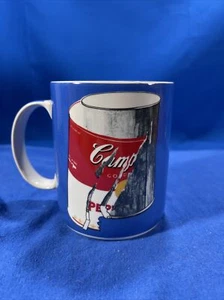 Andy Warhol Signed Blue Mug Campbells Soup Blue Cup Handle Block Art - Picture 1 of 5