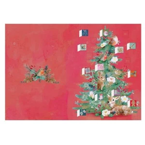 Floral Woodland Tree Animal Advent Calendar Card + env 170x120mm Roger la Borde - Picture 1 of 1