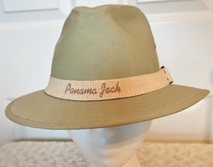 Panama Jack Original Medium hellgrün Baumwolle Canvas Safari Hut gewebt beige Band - Bild 1 von 5