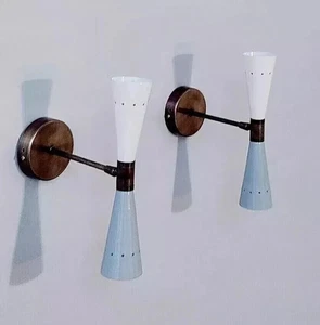 Wall Sconce Stilnovo Wall Fixture 1950's Mid Century Lamps Modern Brass Italian - Picture 1 of 6