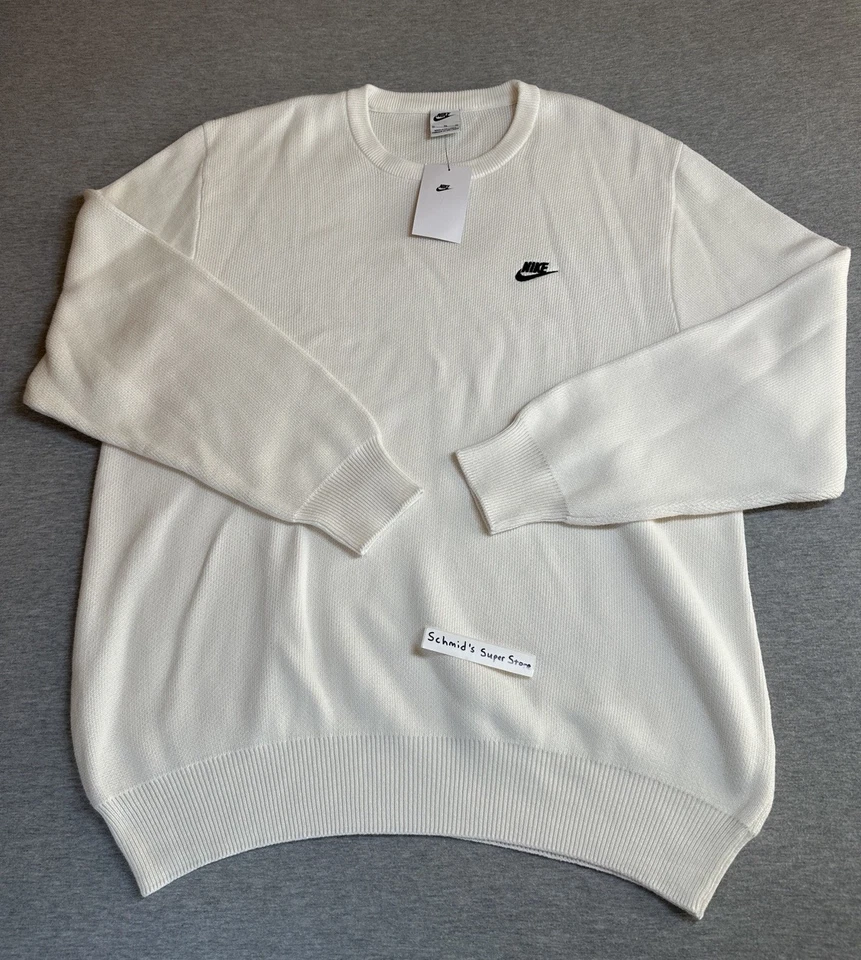 Nike Club Crewneck Knit Sweater Black Size Large Mens FQ2912-133