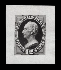 MOMEN US #162TC2b BLACK GOODALL SMALL DIE TRIAL COLOR PROOF ON INDIA LOT #95312 - Picture 1 of 2