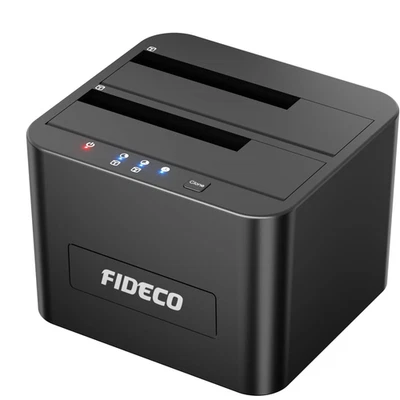 FIDECO Dualschacht Dockingstation USB3.0 SATA HDD SSD Offline-Klonen - Bild 1 von 4