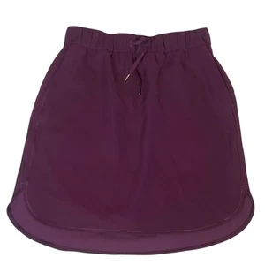 Lululemon On the Fly Skirt Woven Burgundy Drawstring Waist Travel Athletic Sz 10 - Picture 1 of 9