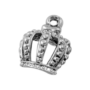 Metal Alloy Crown Charms Antique Silver 14mm Pack Of 10 - Picture 1 of 1
