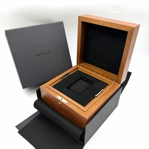 Scatola Blancpain legno Box marrone NOS con controscatola cartone Travel Case - Foto 1 di 9