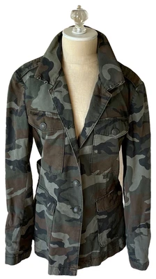 RAG & BONE Leigh Camouflage Camo Utility Pockets Military Jacket 10 Olive $475 - Image 1 of 4