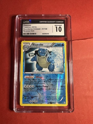 2012 Pokemon Boundaries Crossed Blastoise #31 Reverse Foil Rare CGC 10. Pop 2! - Image 1 of 2