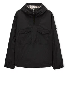 Weekend Offender Jacke Over Head Mayfield Check Trim Winbreaker in Schwarz - Bild 1 von 10