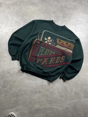 ICEBERG × Disney Vintage Años 90 Tarjetas de Juego Sudadera Verde Talla L Foto 1 de 4