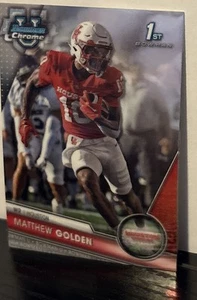 Matthew Golden refractor (88) Topps Chrome Bowman University RC Packers - Picture 1 of 5