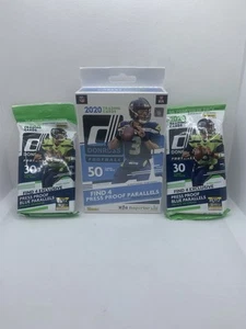 2020 Panini Donruss Football Factory Sealed Hanger Box & 2 Cello Fat Packs - Picture 1 of 7