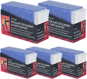 1000 Buste per Carte Caricatori Superiori per Carte,3"X4" 500 Rigide+500 Manicotti Morbidi, Blu - Foto 1 di 6
