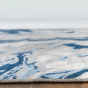 Rugshop Area Carpet Modern Watercolor Wave Abstract Non Slip Rug Living Room Rug - Picture 1 of 31