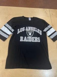 Vintage Logo 7 Los Angeles Raiders NFL 1/2 Sleeve T-Shirt Size XL Made In USA - Picture 1 of 5