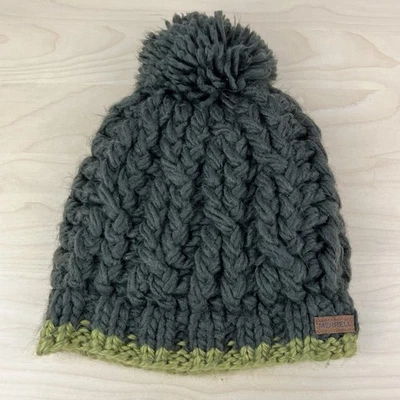 Gorro de invierno Merrell para mujer verde oscuro grueso tejido con cable gorra acrílico  Foto 1 de 4