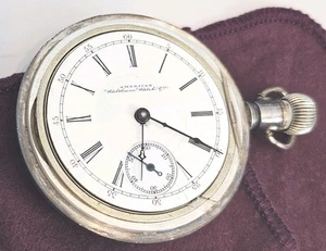 American Waltham Pocket Watch 1895 6875 Sterling PS Bartlett 17 Jewels Antique - Picture 1 of 10