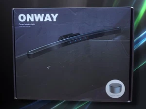 Onway Curved Monitor Light Bar w/Wireless Remote Auto-Dimming & Camera Base - Picture 1 of 16