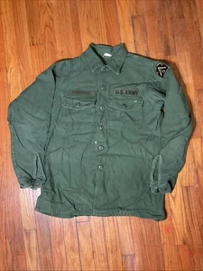 Vintage 60s Vietnam Era US Army OG-107 Type 1 Sateen Shirt Fatigue Size Large - Picture 1 of 8