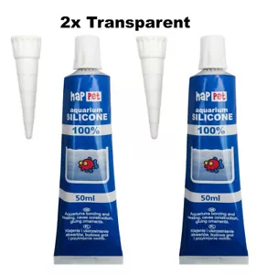 Aquarium Silikon 2x 50 ml Transparent Aquariumsilikon Aquariumkleber Kleber - Bild 1 von 1