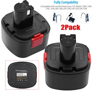 2x 12V 4000mAh Battery For Lincoln PowerLuber Grease Gun LIN-1201 1200 1240 1201 - Picture 1 of 18