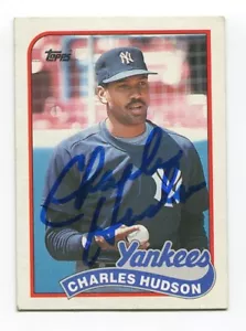 1989 Topps Charles Hudson signierte Karte Baseball MLB handsigniert AUTO #236 Yankees - Bild 1 von 2