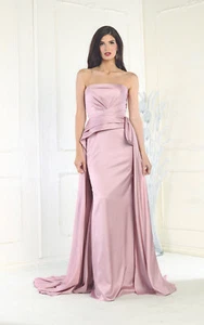 May Queen MQ1983 Strapless Ruched Sheath Formal Dress - Picture 1 of 2