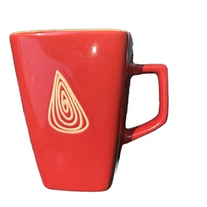 Red Disaronno Ceramic Coffee Cup Mug Square Orange Inside Spiral Design Vintage - Picture 1 of 7