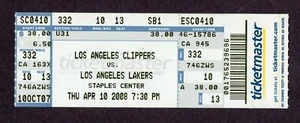 2007-08 Kobe Bryant NBA MVP Los Angeles Lakers vs Clippers 4.10.2008 Full Ticket - Bild 1 von 2