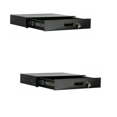 (2pk) 2 cajones espaciales con cerradura y llave se adapta a estuches de carretera estándar de 19" de ancho Foto 1 de 4