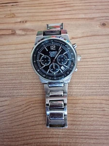 Casio Edifice 46mm Silberes Edelstahlgehäuse mit Silberem Edelstahlarmband... - Bild 1 von 5