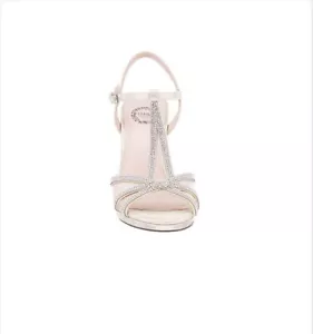 I.MILLER RAMONA Gold Heeled Sandals. Elegant, rhinestone accents. Size 9.5 - Picture 1 of 5