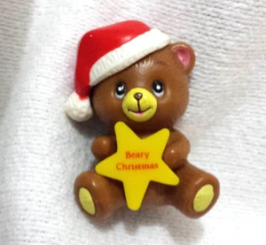 Oso de peluche de Navidad Russ Berrie Beary de colección figura de juguete de 1-3/4" de alto - Imagen 1 de 7