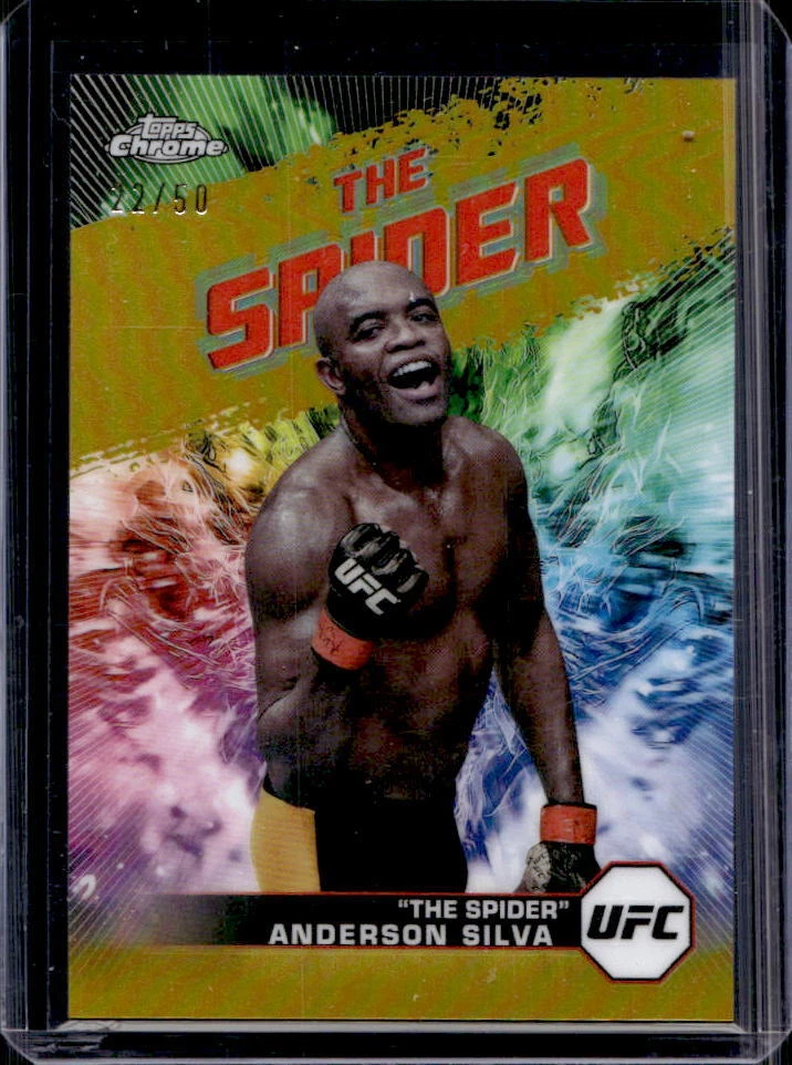 2024 Topps Chrome UFC Anderson Silva Gold Prizm AKA The Spider #22/50