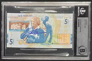 JACK NICKLAUS SIGNED ROYAL BANK OF SCOTLAND BRITISH OPEN 5 POUND NOTE BECKETT - Picture 1 of 2