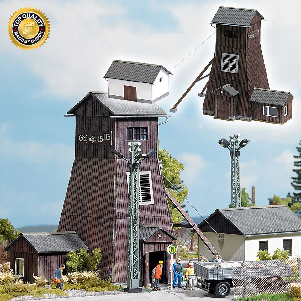 HO scale Busch 1476 MINE HEAD KIT with Tower & Machine House SHIPS from CHICAGO - Image 1 of 1