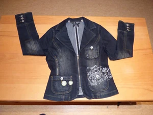 Jeansjacke Damen BG BackGround, Farbe Blau,  Größe M, mit Aufdruck u. Stick - Bild 1 von 9