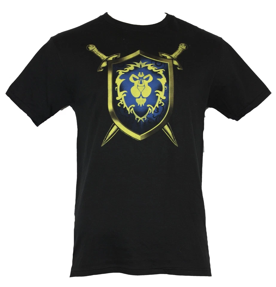 Camiseta Nueva World of Warcraft Adulto - Wow Alliance Escudo León y Espadas Cruzadas Foto 1 de 1