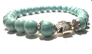 Natürliches Blurb Türkis Mode Armband Heilung Unisex Chakren Größenverstellbar - Bild 1 von 14
