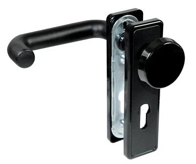 Stahltür FH Tür Knauf - Beschlag für Feuerschutztüren, Kunststoff schwarz - Bild 1 von 4