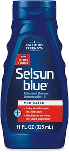 Selsun Blue Medicated Maximum Strength Dandruff Shampoo, 11 Ounce - Picture 1 of 11