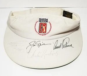 Arnold Palmer, Jack Nicklaus, Chi-Chi Rodriguez + SIGNED Visor Golf Hat JSA COA - Picture 1 of 9