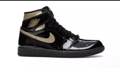 Nike Jordan 1 ретро высокие оригинальные черные металлические золотистые 2020 (555088-032) мужские 11,5 - Изображение 1 из 4