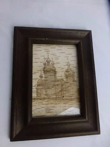 Vintage Russian / Ukrainian Birch Bark carvings - painting, signed ca. 1990 - Imagen 1 de 10
